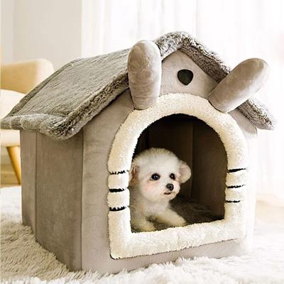 Inomhus Varm Hundkoja Mjuk Husdjurssäng Tält Hus Hundkoja Kattsäng med Avtagbar Kudde Lämplig för Små Mellanstora Stora Husdjur Ind
