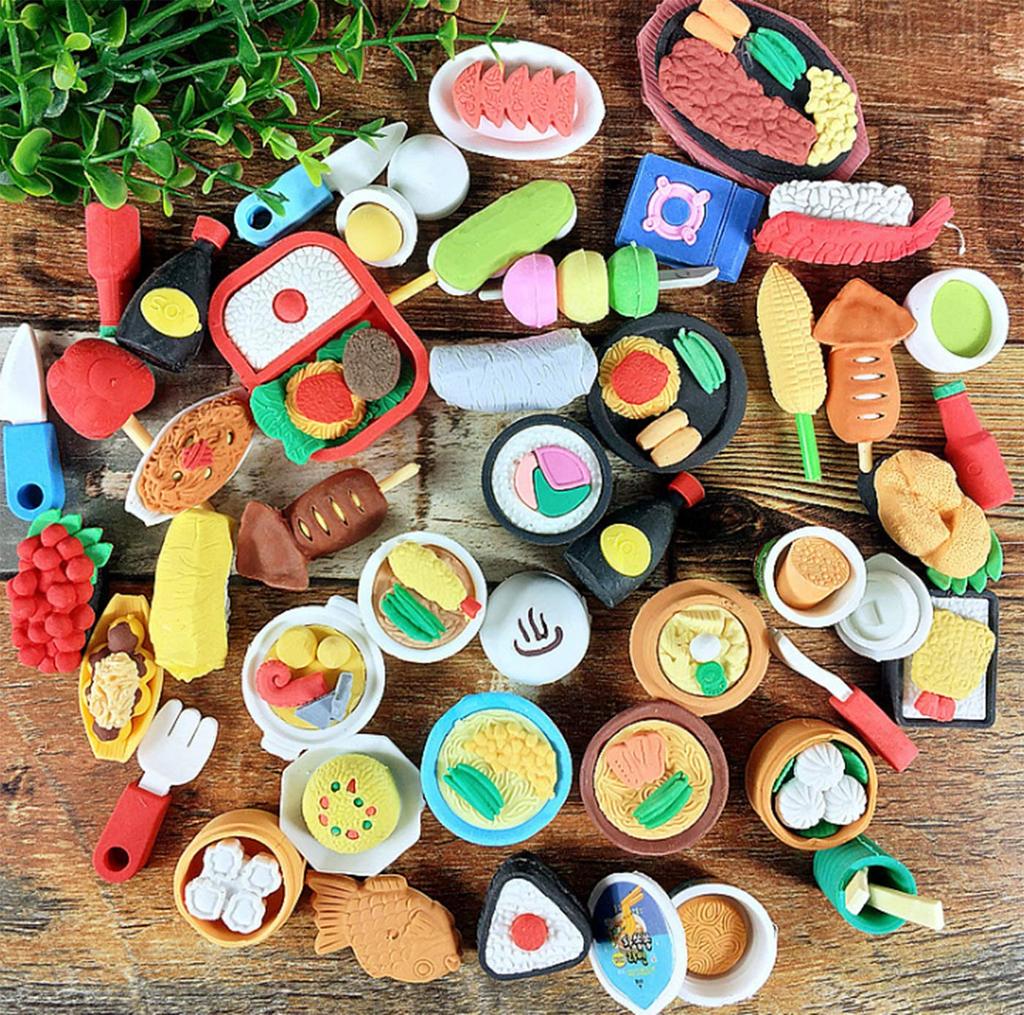 Ranvi Kinder Radiergummi Mini Puzzle Bleistift Radiergummis für Spiel und Schulbedarf 30-teiliges Set, (Nudelform) Kinderpreise, Partys, Jahrmärkte,