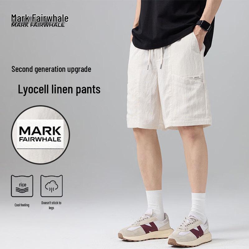 

MARK FAIRWHALE Men s Summer Tencel Linen Blend Shorts M
