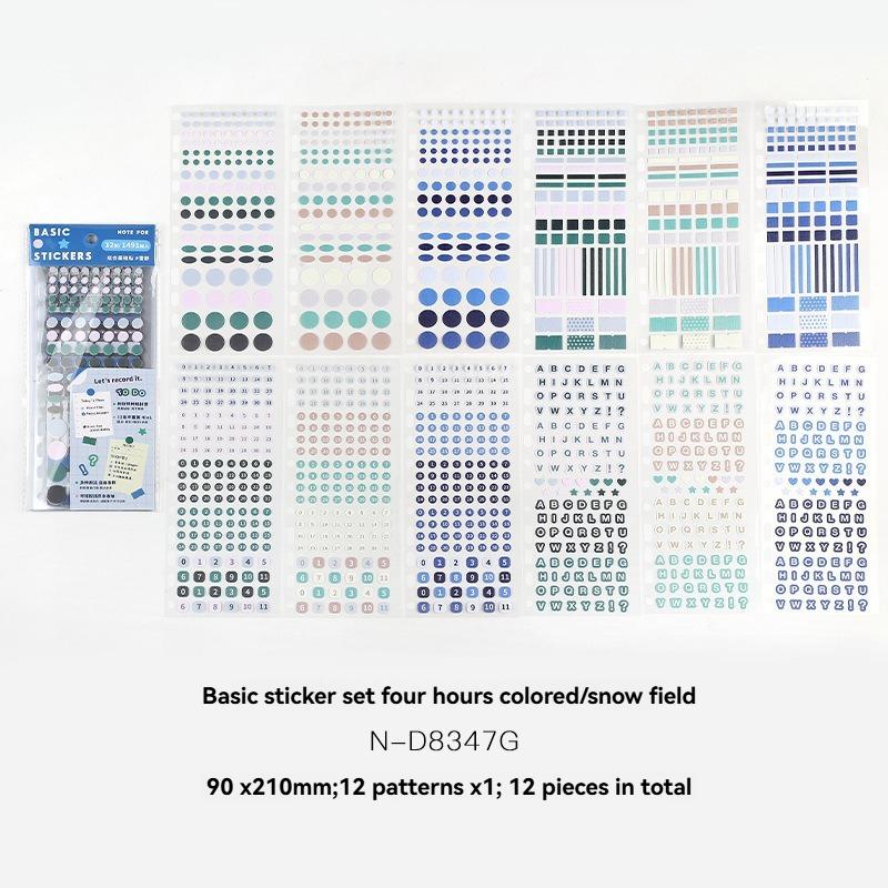 Sticker Set Colored Art Dots Marking Film Cutting Stickers Handheld Decoration DIY Materials