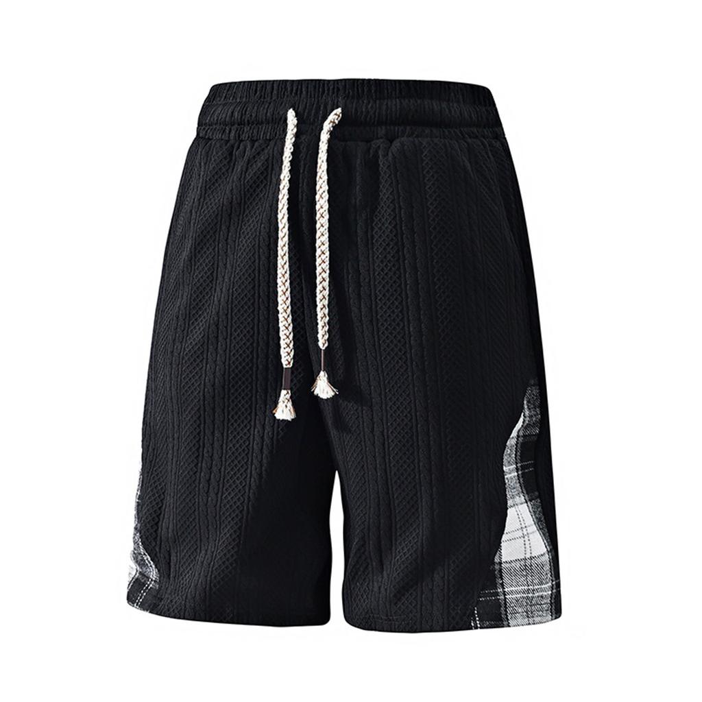 Pantaloncini Sportivi Casual da Uomo Estivi in Jacquard, Vestibilità Larga, con Elastico in Vita e Coulisse, per Attività all'Aperto e Uso Quotidiano