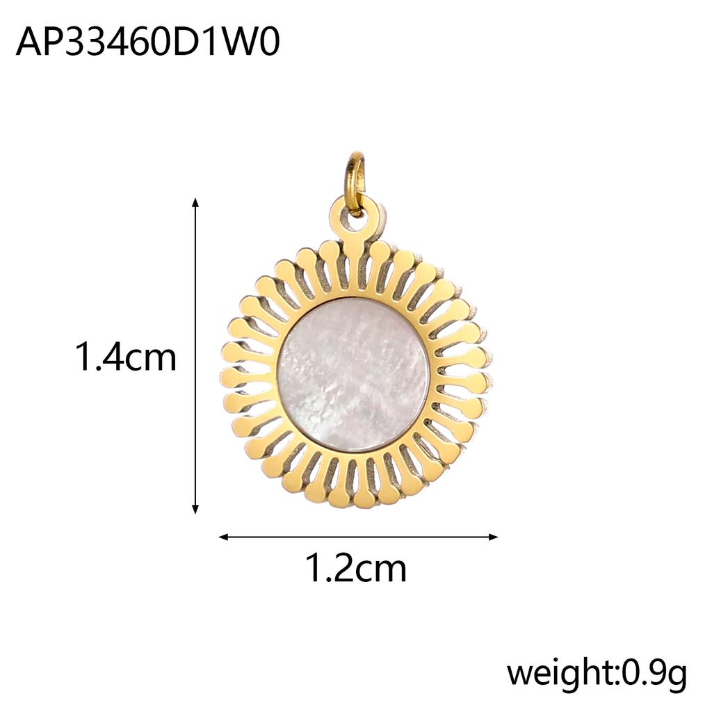 Colorful 18K Gold Plated Oil Drop Stainless Steel Charms Enamel Sun Flower Moon Pendants For Necklace Jewelry Making