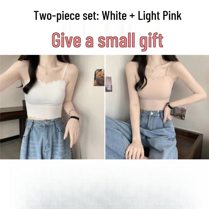 Trägerloses Camisole aus Eis-Seide: Gepolstert, Ohne Bügel, Dünner Stil für Schülerinnen - Perfekte Sommer-Unterwäsche oder Oberbekleidung