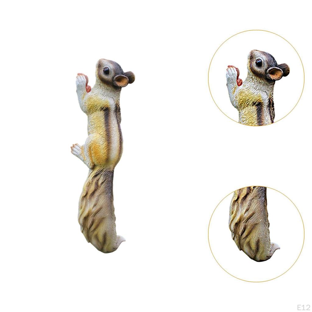 Squirrel Statue Figurine Resin Animal Ornament Garden Accessory Creative Hanging Easy to Install