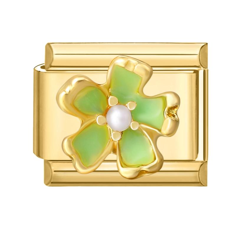 New Y2K Gold Color Butterfly Moon Bow Shell Star Pearl Pendant Italian Charm Link Fit 9mm Stainless Steel Bracelet DIY Making
