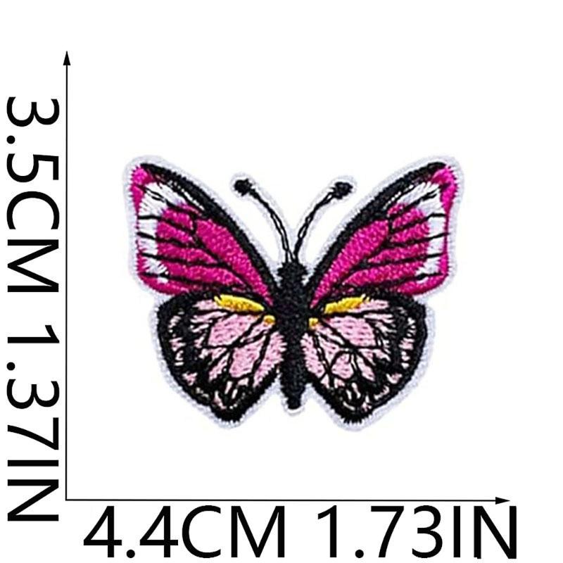 Butterfly Applique Designs with Embroidered Texture, 10 Assorted Appliques for Decorating Clothing, Shoes, Bags, and Fabric Craft Projects