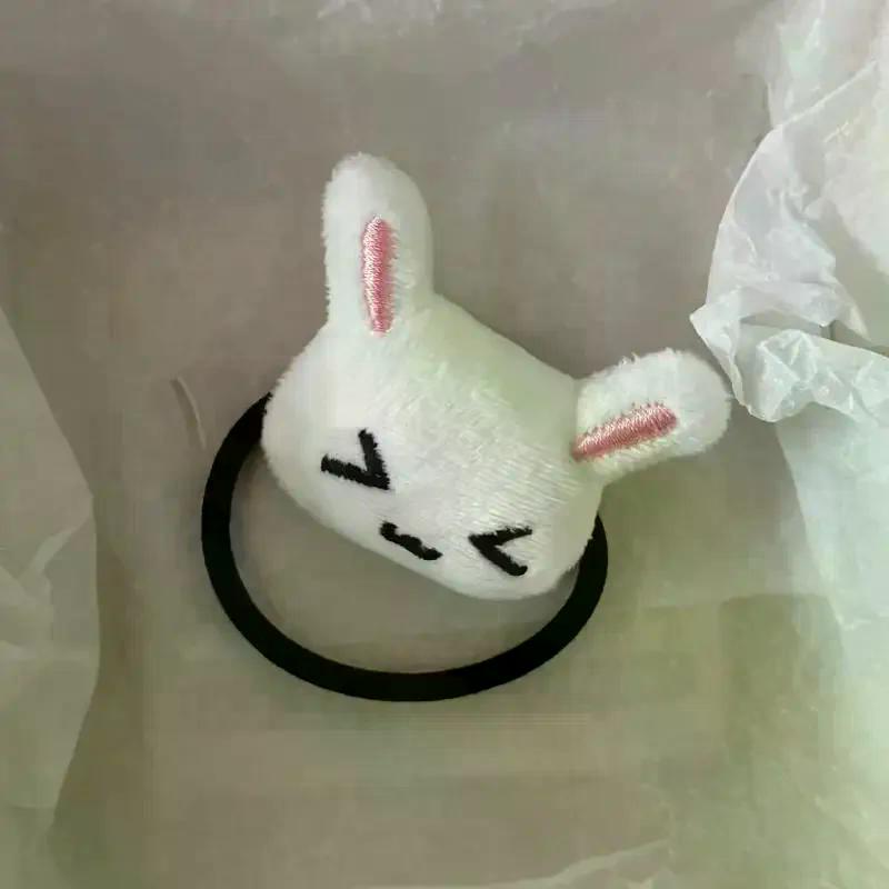 1/2Pcs Cute Plush Rabbit Hair Tie Sweet Bunny Hair Band Lolita Style Girls Ponytail Hair Rope Daily Hair Accessories