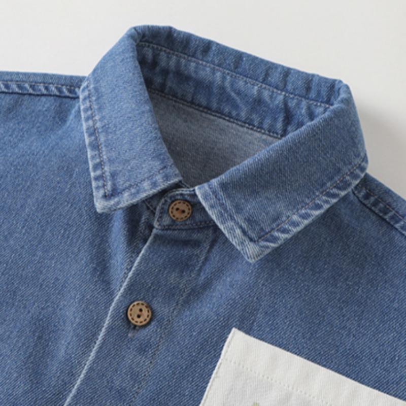 Jarní a podzimní nová dětská volná univerzální ležérní džínová košile