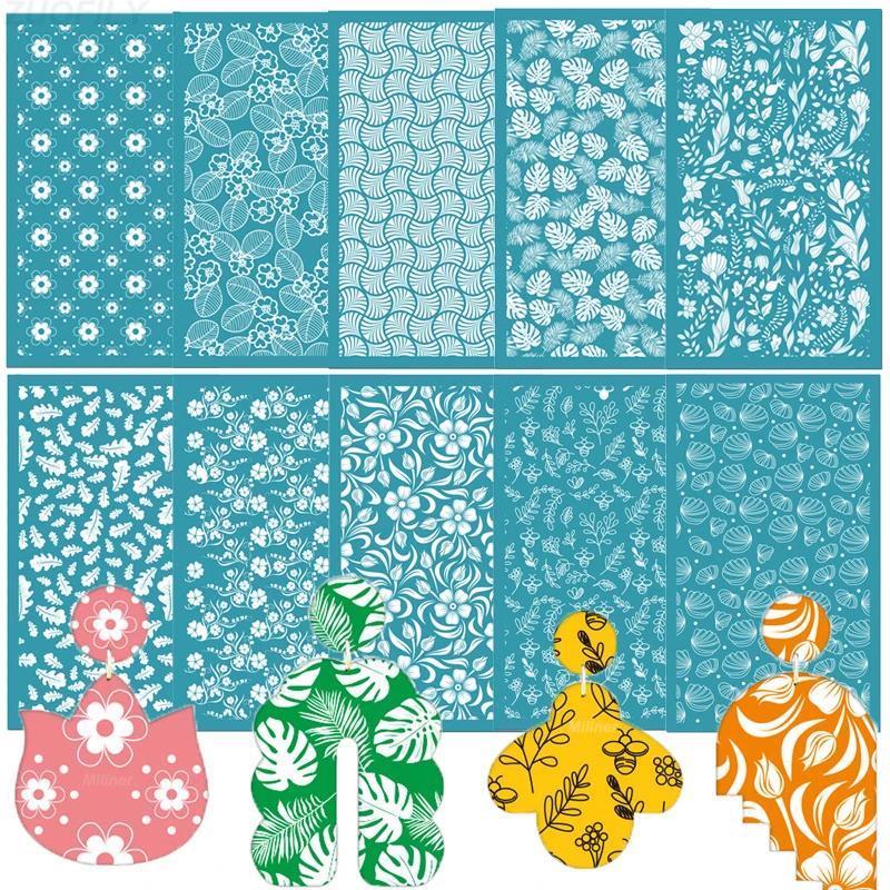 Silk Screen Stencils for Polymer Clay 29 Styles Silk Screen Printing Tool for Polymer Clay Stamp Embosser Earring Jewelry Making
