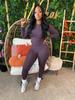 TW815 Women's Brushed Slimming Fitness Set - Sexy, High Elasticity, Fashionable Sportswear for a Stylish Commute