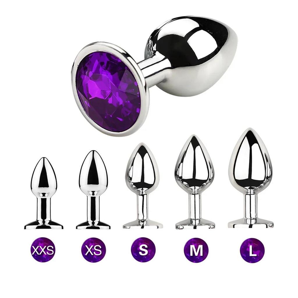 Metal Anal Plug Jewelry Base Beginner To Expert 5 Size Butt Plug,Adult Toys Tail Female/Male Dildos Sex Toys Couples Adults Game
