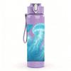 1PC Swirling Blue Cloud Abstract Print 750ml Color Plastic Sports Water Bottle Leakproof Flip Straw Lid Suitable for Sports Office Home Use