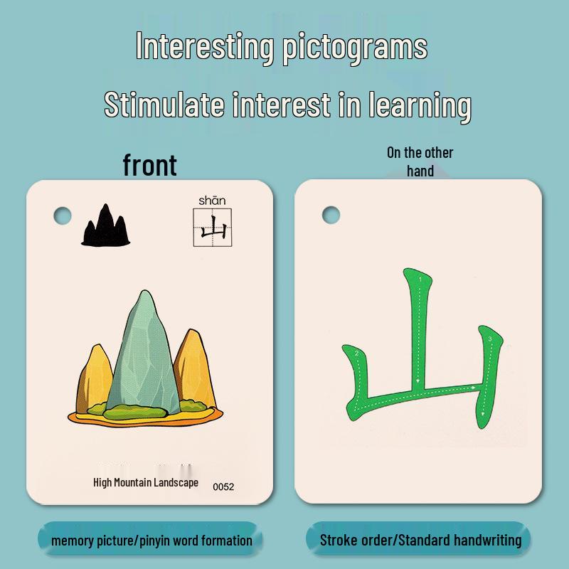 Kindergarten Literacy Cards: 3000 Words - Baby Word Recognition Chart & Pictographic Reading for Chinese Characters
