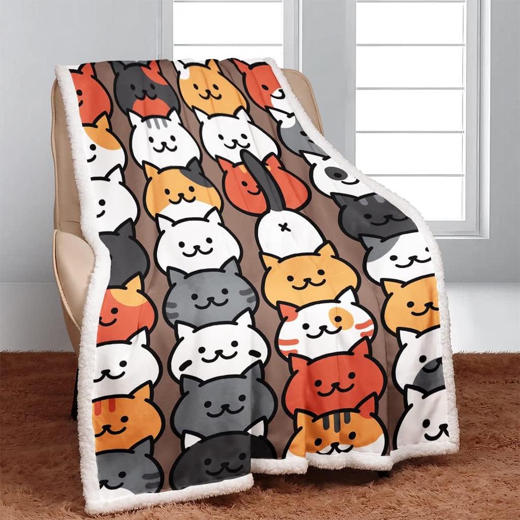 YISUMEI Black Cat Sherpa Blanket Soft Plush Throw for Adults X Inches Perfect for Home Garden