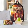 3Pcs Ilia Topuria Wrestling Wrestler Backpack Set for Boy Girl Pen Bags Bookbag Sets with Lunch Box For School Students Knapsack