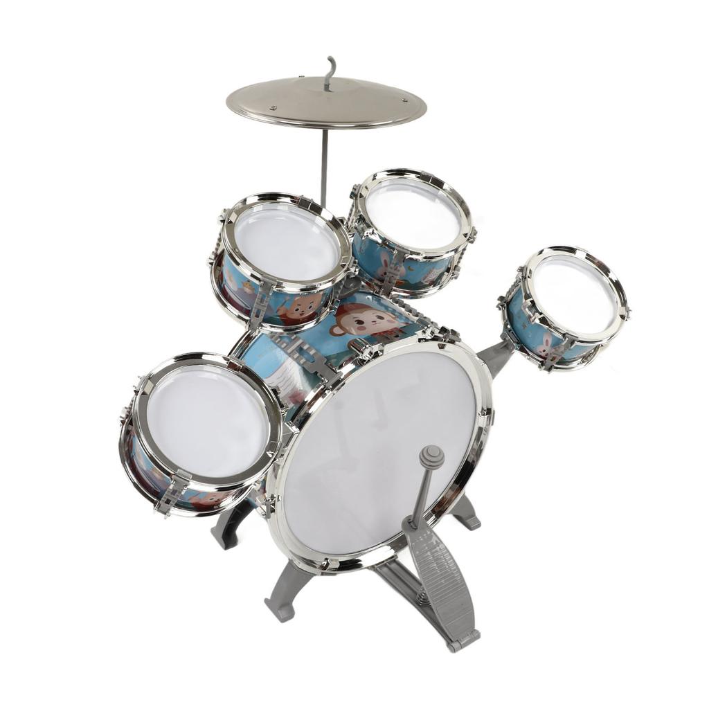 Kids Jazz Drum Set 7 Drums Loud Sound Compact Beginner Drum Kit with Stool for 3 Years Old Above