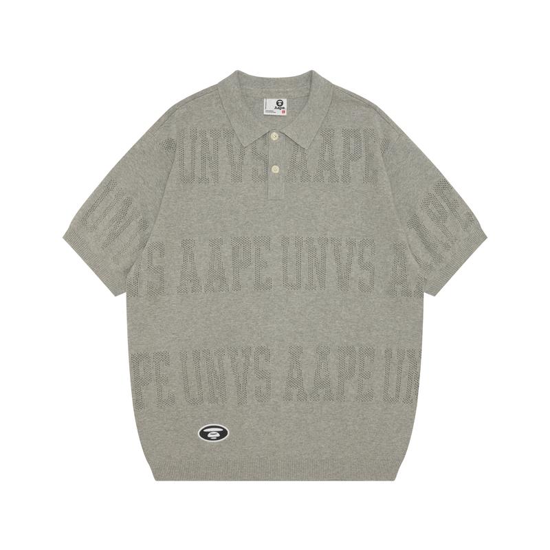 Aape logo-perforated polo shirt AAPKNMC326XXO