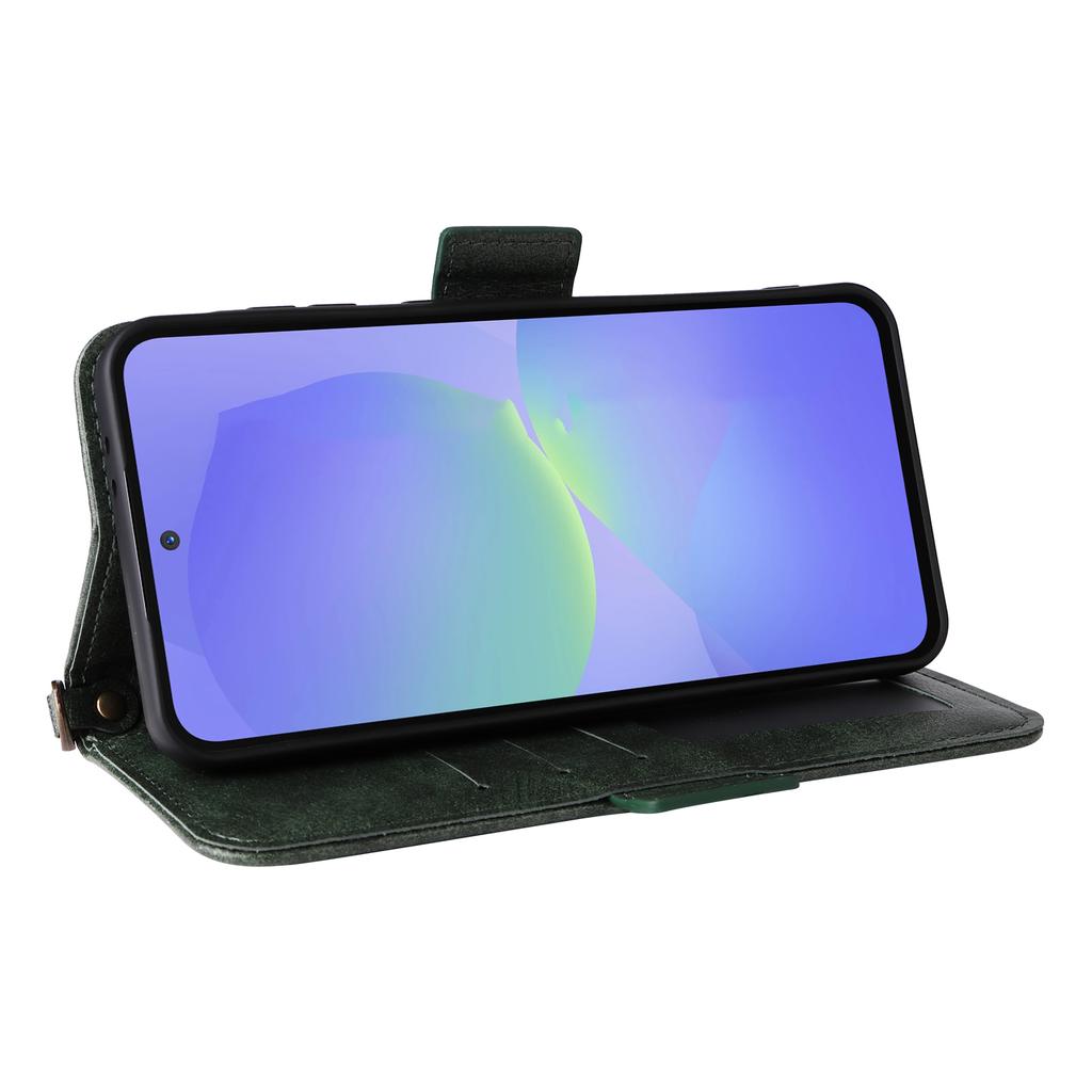 For Samsung Galaxy A24 4G (162.1mm) Leather Case Magnetic Closure Wallet Stand Phone Cover with Crossbody Strap