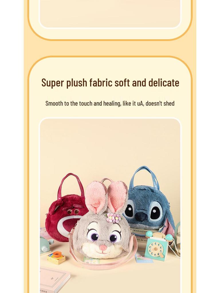 Disney Judy, Nick, Stitch, Lotso, and Marie Plush Shoulder & Crossbody Bag Set