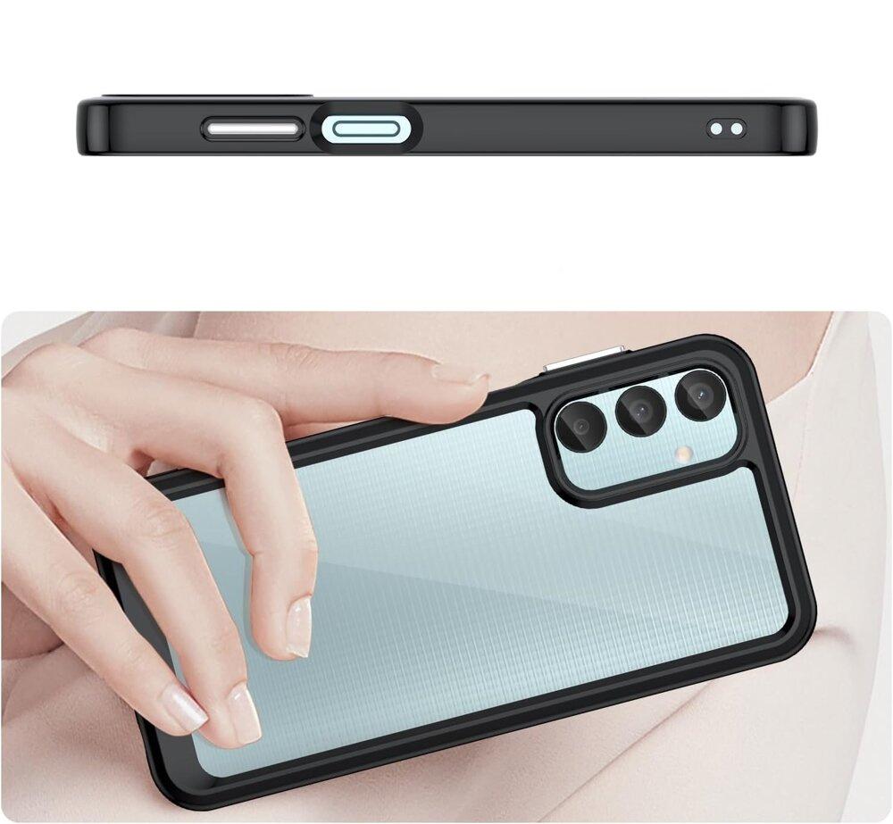 Samsung Galaxy M15 5G Fusion Hybrid Case, Transparent / Black