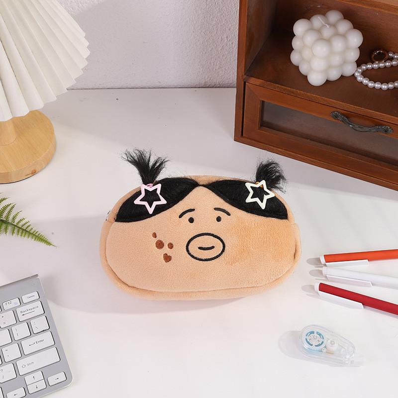 Cartoon Plush Pen Case With Large Capacity For Students And Creative Stationery Storage