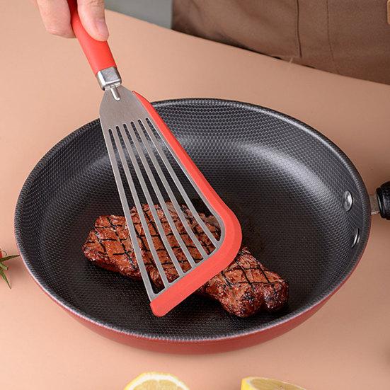 2 ks Vaření Špachtle Snadno se čistí Pohodlná rukojeť Protiskluzové Silikonové Špachtle na ryby Nádobí Kuchyňské potřeby