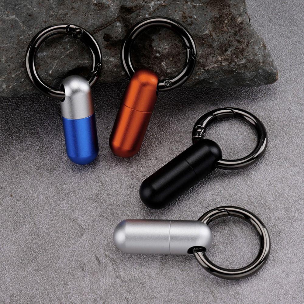 Keyring Attachment Pure Titanium Pill Box Sealed Design Portable Pill Organizer Camping