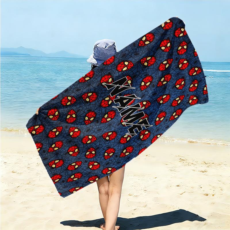 Personalized Captain America's Shield Beach Towel Microfiber Beach Towel Thin Absorbent for Beach Swimming Yoga Bath Sports. 091064