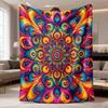2026 Latest Flannel Blanket | Modern Mandala Style, All-Season Polyester with Digital Print, Soft and Warm, Suitable for Bed, Travel, Camping, Living