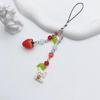 Stylish Phone Pendant Strawberry Rabbit Beaded Keychain Jewelry for Everyday Use