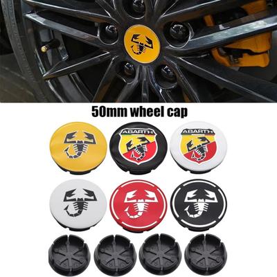 4pcs Hot Sale 50mm 3D Logo Car Emblem Wheel Center Hub Cap Auto Rim Refit Dust-proof Badge Covers Emblem Styling Accessories