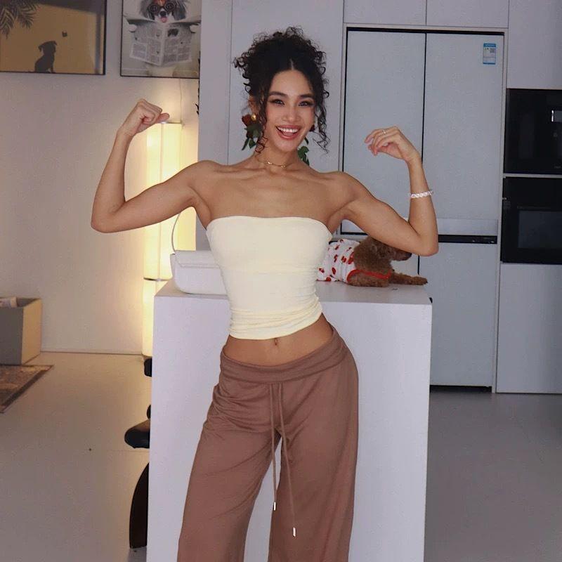 Guangzhou Painted Clothing Co., Ltd. Fashion Style Sexy Tube Top with Chest Pad Vest Female Silm Yoga Pilates