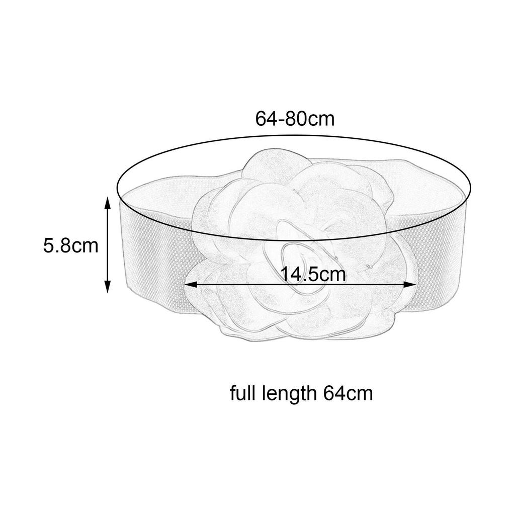 Wide Belt for Dress Elastic Waist Belt Big Flower Cinch Belt Waistband Elegant