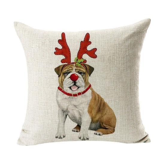Weihnachten Tier Hund Leinen Kissenbezug Kissenbezug Sofa Bett Auto Cafe Büro Dekor