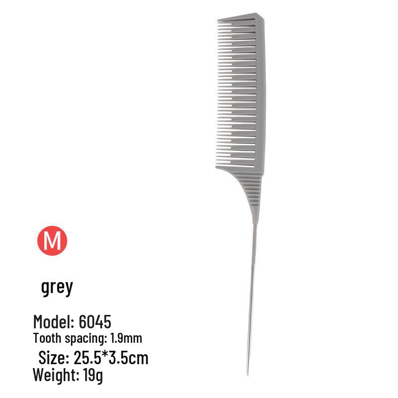 Barber Shop Sectioning & Dyeing Highlight Comb Set - Steel Needle and Fine Teeth, Heat-Resistant, Pointed Tail