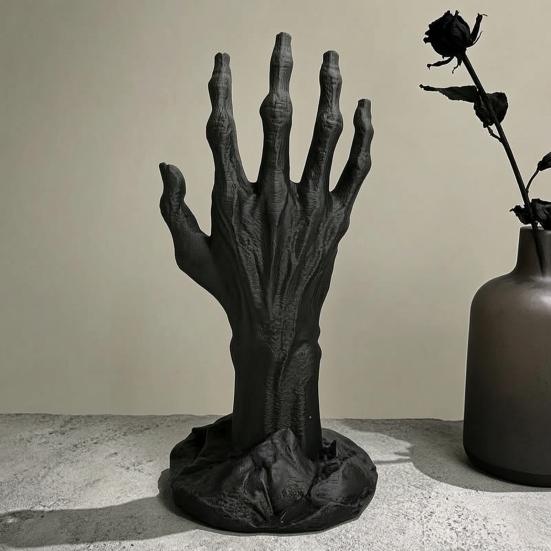 Niche Gothic Decor 3D Printed Skeleton Hand Jewelry Display Stand for Rings Earrings, Organizer Ring Holder Bracelet Watch, Halloween Home Room Vanity