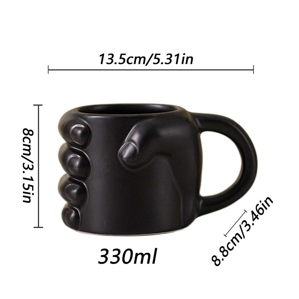 

Creative Milk Cup Fun Fist Water Cup Coffee Mugs Household Minority Ceramic Cup Living Room Decoration Accessories 330ml чёрный