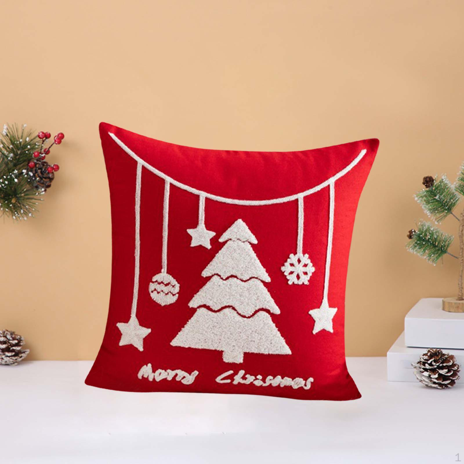 

Рождественская наволочка 18x18 дюймов на молнии наволочка вышитый декор чехол для