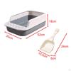 Cat Litter Box Kitten Pan Large Semi Enclosed Sandbox with High Side Durable Open Top Pet