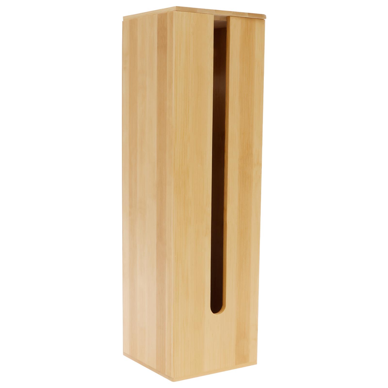 

Коробка для бумажных полотенец на 3 рулона с крышкой, водонепроницаемый деревянный диспенсер для полотенец для рук с видимым окном для ванной комнаты 5 x 5 x 16.5