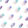 24 Pieces Wearing Nail Removable Nail Art Piece French Gradual Change Flash Diamond Fake Nail Nail Nail Art Sticker