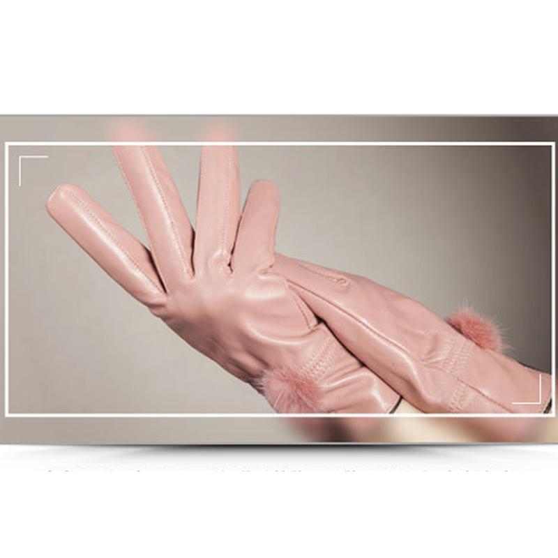 Mănuși din piele naturală pentru femei Mănuși de ciclism din catifea îngroșată și caldă