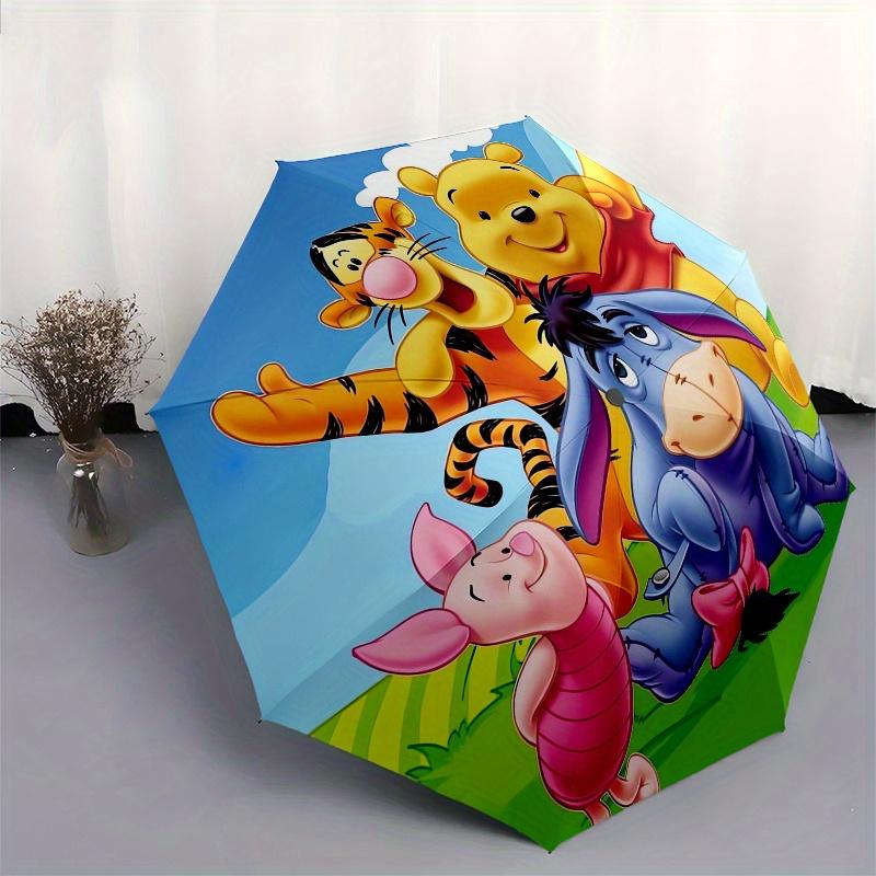 Winnie the Pooh,Tigger Themed Automatic Opening and Closing Folding Umbrella, Reinforced 8 Ribs, Compact Travel Design, Fashionable Folding