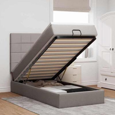 Maison Exclusive - Cadre De Lit Ottoman Avec Matelas Taupe 80x200 Cm Tissu
