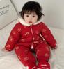 Mai Enmi'er 220g Cotton Baby New Year Jumpsuit - Autumn/Winter Thickened Red Outfit Class A Outerwear