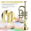 Trumpet 3 Tones 3 Colored Keys Simulation Play Mini Musical Wind Instruments for Children Birthday Party Toy Gold