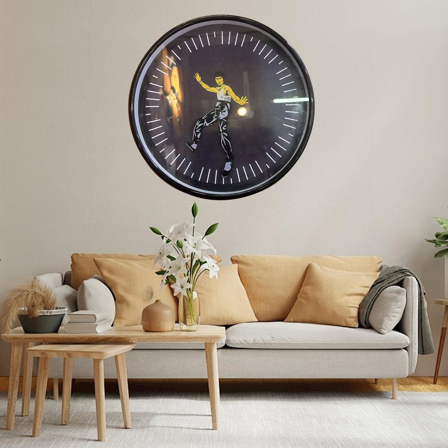 

Kung Fu Personality Silent Wall Clock: Round Home Decor 10-inch 25cm