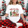Maglietta casual da donna con stampa, scollo tondo, pullover, manica corta