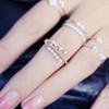 Stylish Korean Fashion Lightweight Adjustable Pearl And Zirconium Ring For Women