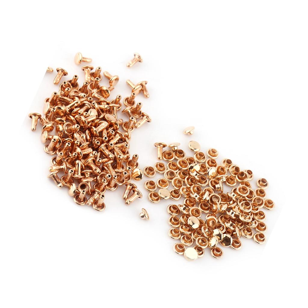 100pcs Double Cap Rivet Tubular Metal Leather Craft Repairs Studs Decoration